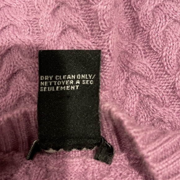100% Cashmere Theory Super Soft Purple Cable Knit Sweater Petite P/TP - Picture 4 of 10